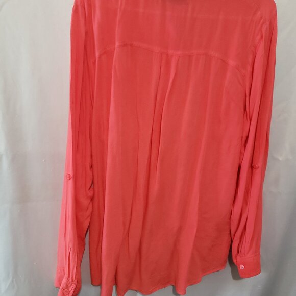 a.n.a Button up Blouse Coral Pink Sixe 1X - Picture 10 of 10